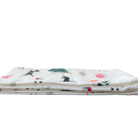 Kate Spade Christmas Dogs & Cats Kitchen Towel Set of 2 Designer Holiday 17x28 - Picture 10 of 12